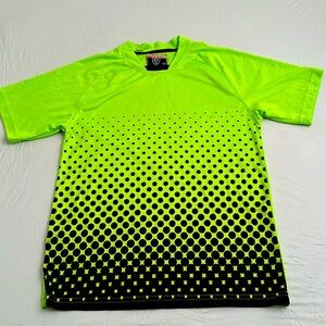 Vizani soccer collection neon green and black short sleeve performance top